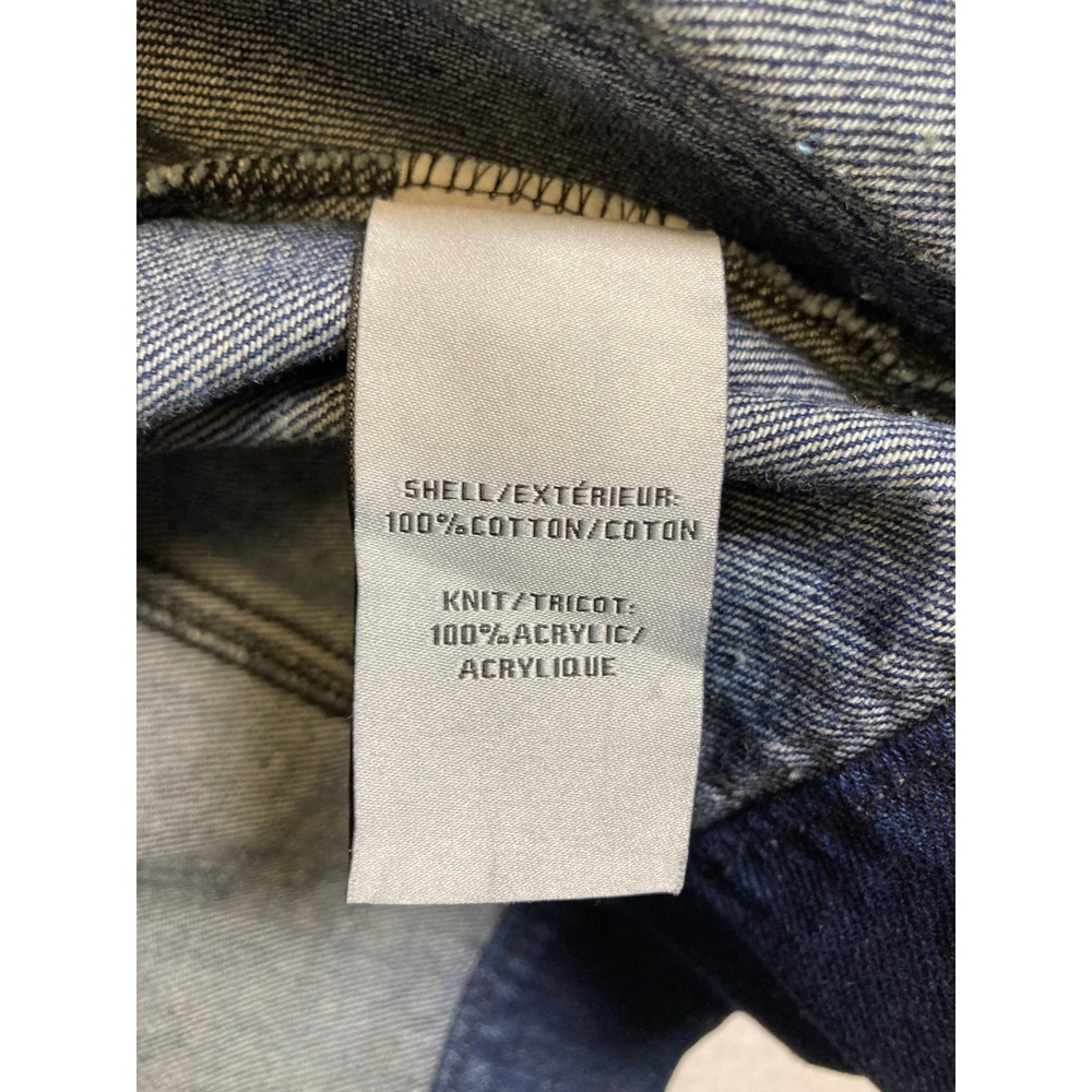 Layered Aesthetic Bagatelle Women XL Blue Denim Knit‎ Trim Snap Button Jacket - Picture 8 of 12